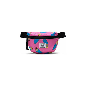 Herschel Fourteen Hip Pack featuring Simpsons design, compact black waist bag with adjustable strap and graphic print.
