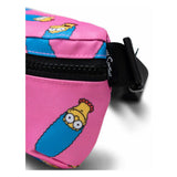Herschel Fourteen Hip Pack featuring Simpsons design, compact black bag with adjustable strap and graphic cartoon pattern.