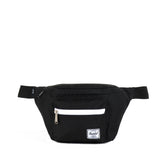 Herschel Seventeen hip pack in black with adjustable waist strap and multiple compartments for convenient storage.