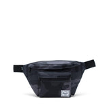 Herschel Seventeen Hip Pack in black with adjustable strap and front zipper pocket, designed for convenient waist storage.