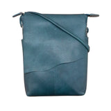 Black ILI Crossbody Bag 6647 with adjustable strap and multiple compartments, shown on a neutral background.