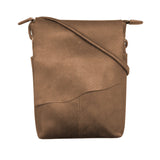 ILI Crossbody Bag 6647 in black leather with adjustable strap and silver hardware, displayed on a plain background.
