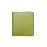 ILI Mini Bi-Fold RFID Wallet in purple and green with multiple card slots and a sleek design.