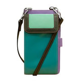 ILI Crossbody Wallet and Phone Organizer in Midnight color, featuring multiple card slots and a secure strap.