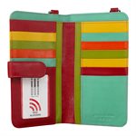 ILI Crossbody Wallet and Phone Organizer with citrus-colored exterior and compact design for everyday use.
