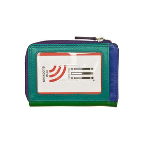 ILI RFID card holder wallet with tropical print, compact design, and multiple card slots for secure storage.