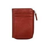 Red ILI RFID card holder wallet with multiple card slots and sleek design, made for secure, everyday use.