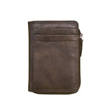 ILI RFID card holder wallet in walnut color, compact leather design with multiple card slots and RFID protection.