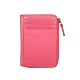 Hot pink ILI RFID card holder wallet with multiple card slots and sleek design, ideal for secure card storage.