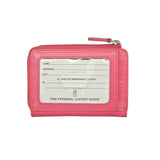 ILI RFID card holder wallet in hot pink with multiple card slots, compact and stylish accessory for secure card storage.