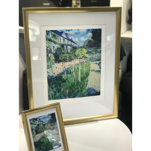 Fine art print of "Giverny" by Jon Cantwell, showcasing vibrant watercolor artwork on high-quality paper.