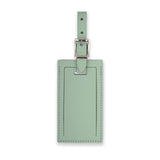 Mint leather luggage tag by Index Urban, personalized travel accessory with durable leather strap for secure attachment.