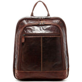 Brown Jack Georges Voyager Backpack with multiple compartments and padded straps, ideal for travel and everyday use.