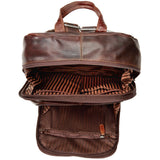 Brown Jack Georges Voyager Backpack with multiple compartments and adjustable straps, ideal for daily use and travel.