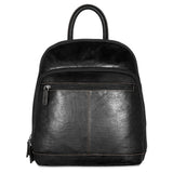 Black Jack Georges Voyager small backpack with front pocket and adjustable straps, made of durable leather.