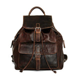 Jack Georges Voyager drawstring backpack with leather accents, featuring adjustable straps and spacious interior for everyday use.