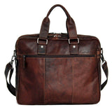 Brown Jack Georges Voyager Professional Briefcase with multiple compartments and sturdy leather construction.