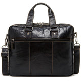 Brown Jack Georges Voyager Professional Briefcase with multiple compartments and sturdy leather handle for professional use.