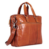 Brown Jack Georges Voyager Professional Briefcase with leather handles and multiple compartments for organized business travel.