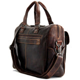 Brown Jack Georges Voyager Zippered Briefcase with front flap pocket, professional leather briefcase for business use