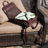 Jack Georges Voyager Large Travel Briefcase showing its sleek leather design and multiple compartments for organization.