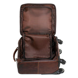 Jack Georges Voyager 18-inch carry-on luggage with durable black exterior and telescoping handle, ready for travel.
