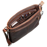 Brown Jack Georges Voyager Crossbody Bag with adjustable strap and multiple compartments, designed for everyday use.