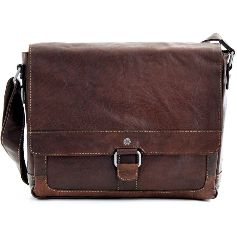 Brown Jack Georges Voyager Messenger Bag, crossbody style with adjustable strap and multiple compartments, for everyday use.