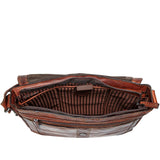 Brown Jack Georges Voyager Messenger Bag, a stylish crossbody bag with leather finish and adjustable strap.