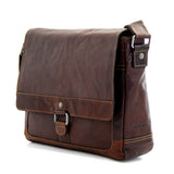 Brown Jack Georges Voyager Messenger Bag, stylish crossbody bag with leather details and adjustable strap.