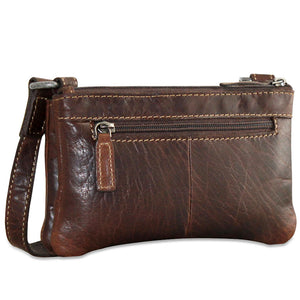 Brown Jack Georges Voyager Mini Crossbody Bag with adjustable strap and compact design, perfect for everyday use.