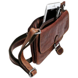 Brown Jack Georges Voyager Mini Crossbody Bag with adjustable strap and sleek design, perfect for daily use