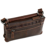 Brown Jack Georges Voyager Mini Crossbody Bag with adjustable strap and compact design, made from high-quality leather.