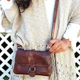 Brown Jack Georges Voyager Mini Crossbody Bag with adjustable strap and compact design, ideal for everyday use.