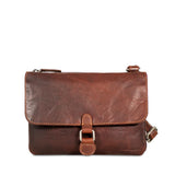 Brown Jack Georges Voyager Wallet on a String crossbody bag with adjustable strap and compact design.