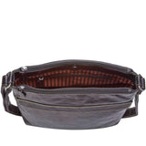 Brown Jack Georges Voyager Zippered Crossbody Hobo Bag with adjustable strap and spacious interior, stylish and functional for everyday use.