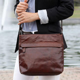 Brown Jack Georges Voyager Zippered Crossbody Hobo Bag with adjustable strap and spacious interior, stylish for everyday use.