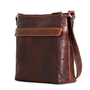 Brown Jack Georges Voyager Zippered Crossbody Hobo Bag with adjustable strap and spacious interior, stylish for everyday use.