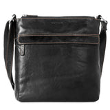 Brown Jack Georges Voyager zippered crossbody hobo bag with adjustable strap and stylish design, perfect for everyday use.