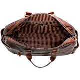 Brown Jack Georges Voyager Day Bag duffle with leather handles and multiple compartments, ideal for travel and daily use.