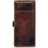Brown Jack Georges Voyager travel wallet with multiple card slots and a secure zip-around closure.