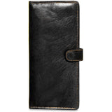 Brown Jack Georges Voyager travel wallet with multiple compartments and secure zip closure, designed for organized travel essentials.