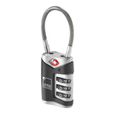 Gray Lewis N. Clark Travel Sentry cable lock, a secure travel accessory with a durable cable for luggage security.