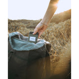 Matador Pocket Blanket 2.0 in black, compact outdoor accessory for picnics and camping, featuring a lightweight, foldable design.