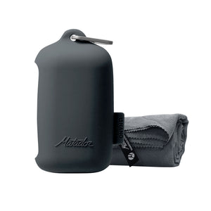 Matador NanoDry packable shower towel in slate blue, large size, lightweight and quick-drying accessory for travel and outdoor use.