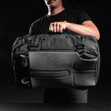 Matador GlobeRider45 travel backpack in white, showcasing its sleek design, durable material, and multiple compartments for travel.