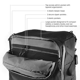 Matador GlobeRider45 travel backpack in white, featuring multiple compartments and padded straps for comfortable travel.