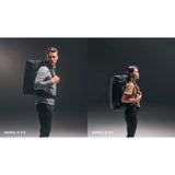 Matador GlobeRider45 travel backpack in white with multiple compartments and adjustable straps, designed for versatile travel needs.