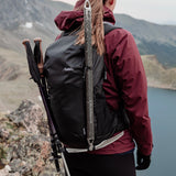 Matador Beast18 ultralight technical backpack shown in black with adjustable straps and compact design for outdoor adventures.