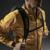 Matador Freefly16 packable backpack shown folded and partially unfolded, lightweight and compact travel and outdoor backpack.